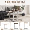 Multifunctional Nesting Coffee Table Set of 3 Pieces