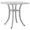 Patio Table White 20.9"x20.9"x20.9" Cast Aluminum