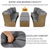 U_Style Customizable Outdoor Patio Furniture Set, Wicker Furniture Sofa Set with Thick Cushions, Suitable for Backyard, Porch.
