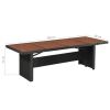 Patio Table 94.5"x35.4"x29.1" Poly Rattan and Solid Acacia Wood