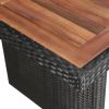 Patio Table 94.5"x35.4"x29.1" Poly Rattan and Solid Acacia Wood