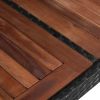 Patio Table 94.5"x35.4"x29.1" Poly Rattan and Solid Acacia Wood