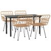 5 Piece Patio Dining Set Poly Rattan