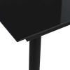 Patio Dining Table Black 31.5"x31.5"x29.1" Steel and Glass