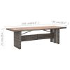 Patio Table 94.5"x35.4"x29.1" Poly Rattan and Solid Acacia Wood