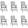 7 Piece Patio Dining Set Anthracite Metal Mesh