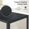 71" Outdoor Patio Dining Table for 6-8 Rectangular Table with Aluminum Frame, Black/Brown and White