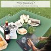 Outdoor Picnic Table Bench Set with Metal Base