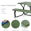 Outdoor Picnic Table Bench Set with Metal Base