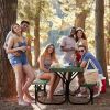 Outdoor Picnic Table Bench Set with Metal Base
