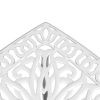 Patio Table White 20.9"x20.9"x20.9" Cast Aluminum