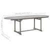 Patio Dining Table (63"-94.5")x39.4"x29.5" Solid Acacia Wood