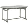 Patio Dining Table (63"-94.5")x39.4"x29.5" Solid Acacia Wood