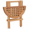 Folding Patio Table 19.7"x19.7"x19.7" Solid Teak Wood