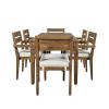 [Not allowed to sell to Wayfair] Acacia Wood Outdoor Dining Table And Chairs Suitable For Patio; Balcony Or Backyard