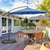 10 Feet Offset Umbrella with 8 Ribs Cantilever and Cross Base