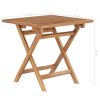 Folding Patio Table 17.7"x17.7"x17.7" Solid Teak Wood
