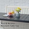 71" Outdoor Patio Dining Table for 6-8 Rectangular Table with Aluminum Frame, Black/Brown and White