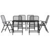 7 Piece Patio Dining Set Anthracite Metal Mesh