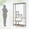 6-Tier Tall Plant Stand 71" Metal Indoor Plant Shelf with 10 Hanging Hooks