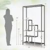 6-Tier Tall Plant Stand 71" Metal Indoor Plant Shelf with 10 Hanging Hooks