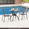 31.5" Cast Aluminum Table Patio Round Dining Table with Umbrella Hole